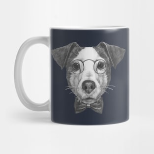 Jack Russell with glasses and bow tie Mug